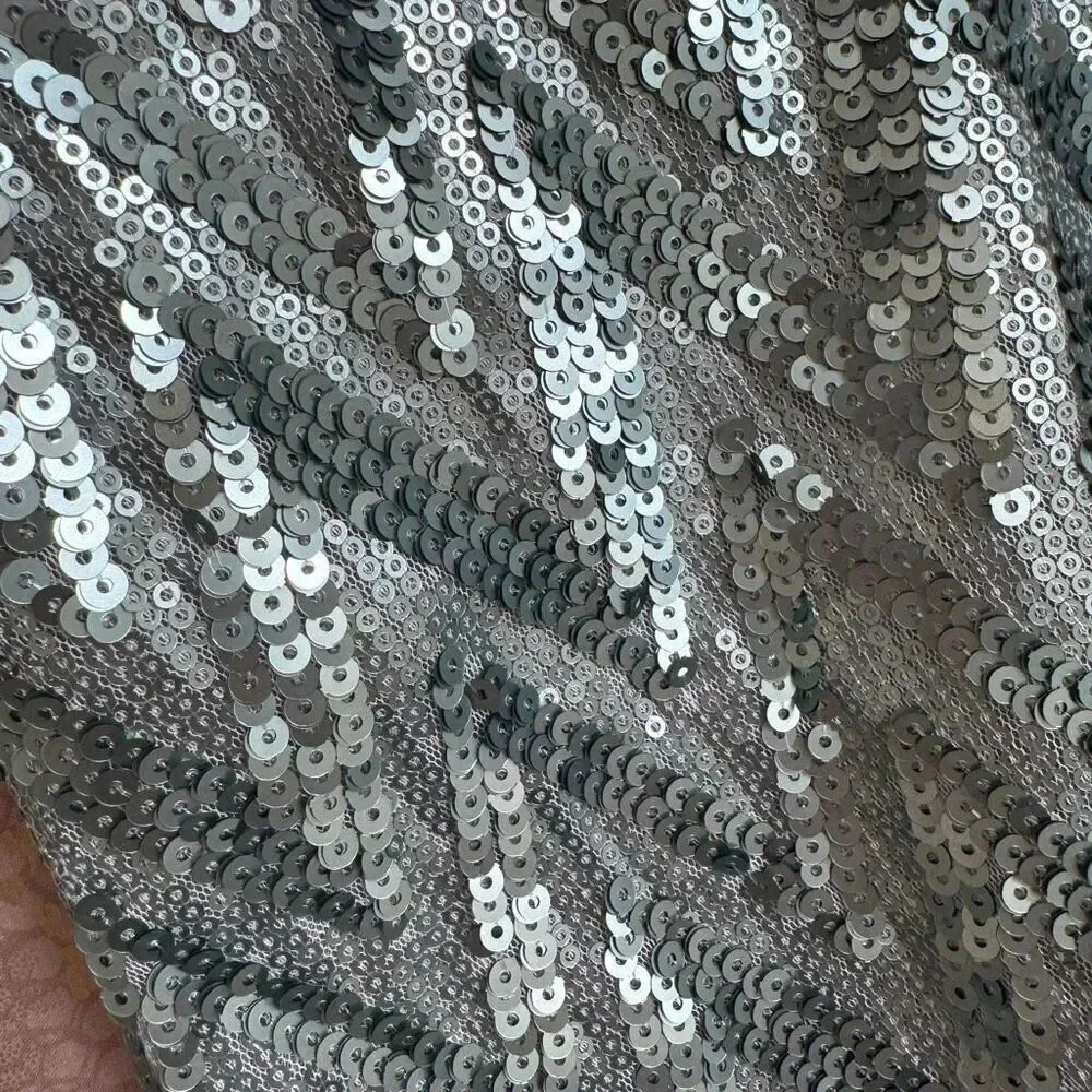 INC International Concepts Sequin Sage Green High Neck Blouse Flawed XL